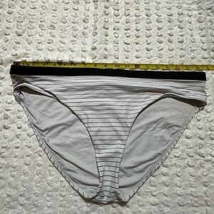 CALIA by Carrie Underwood Striped Bikini Bottom - Black and White